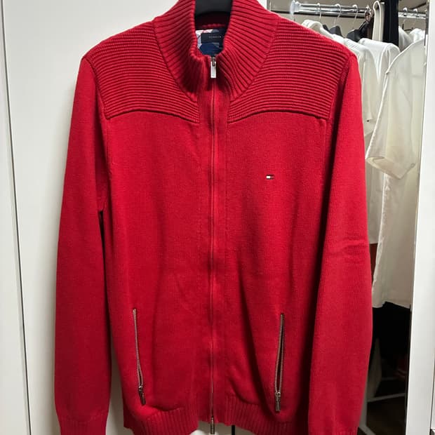 [새상품] 타미힐피거 니트 집업 (L / 100)