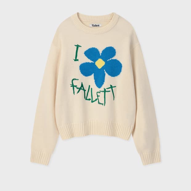 Fallett 팔렛 드로잉 플라워 니트 아이보리