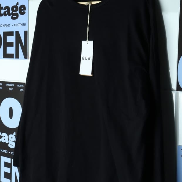 (L-2XL) 굿라이프웍스 긴팔티셔츠 쭉티 박시 새상품 블랙-H30018