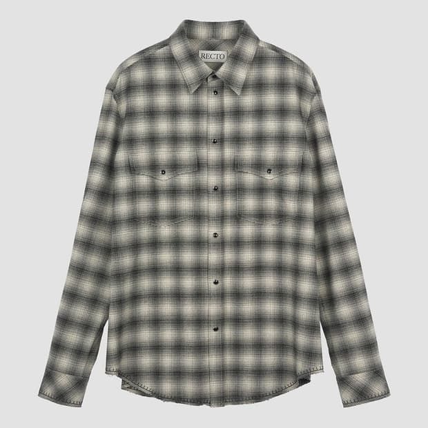 [M] 렉토 23fw 옴브레 웨스턴 체크 셔츠