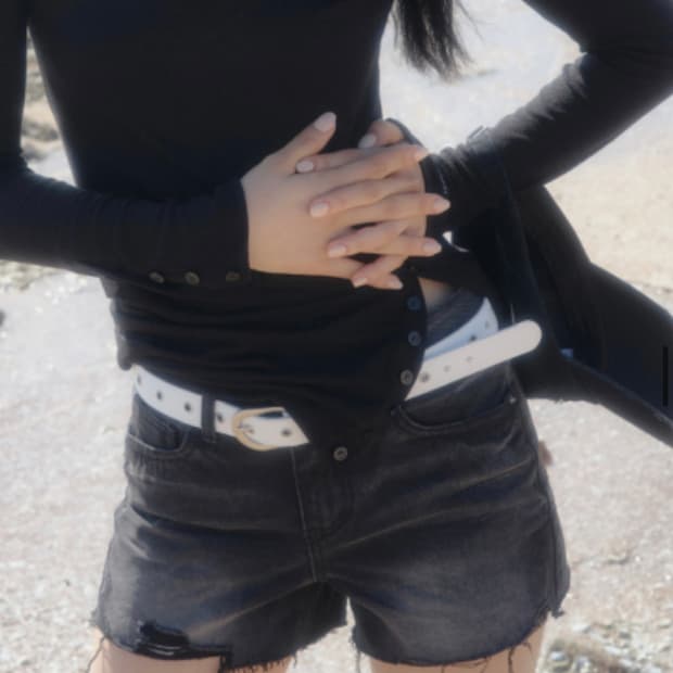 애즈온 흑청 숏팬츠