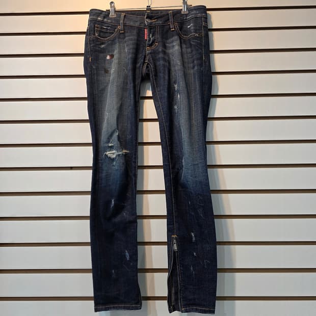 DSQUARED 디스퀘어드 밑단 지퍼 데님 팬츠