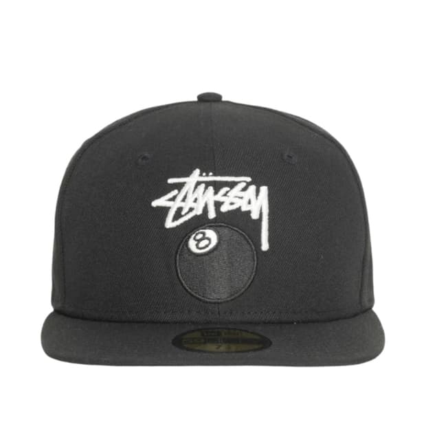 스투시 트윌 스탁 8볼 캡 블랙