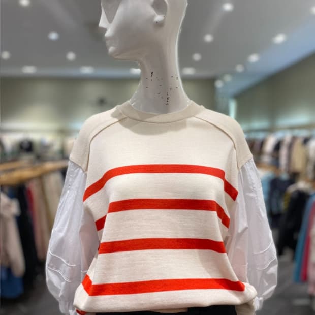 오즈세컨 2022 텍스처 블록 니트 76-90-155사이즈