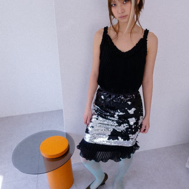 Sequin black&white skirt