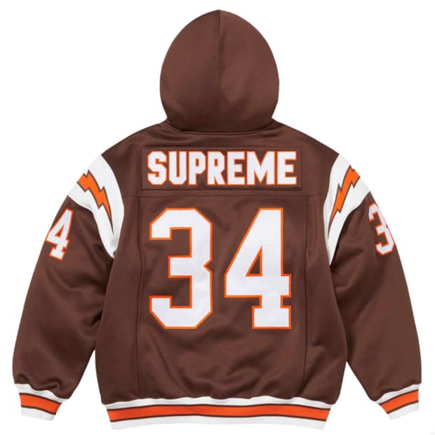 슈프림 풋볼 집업 후드 스웨트셔츠 브라운 24SS