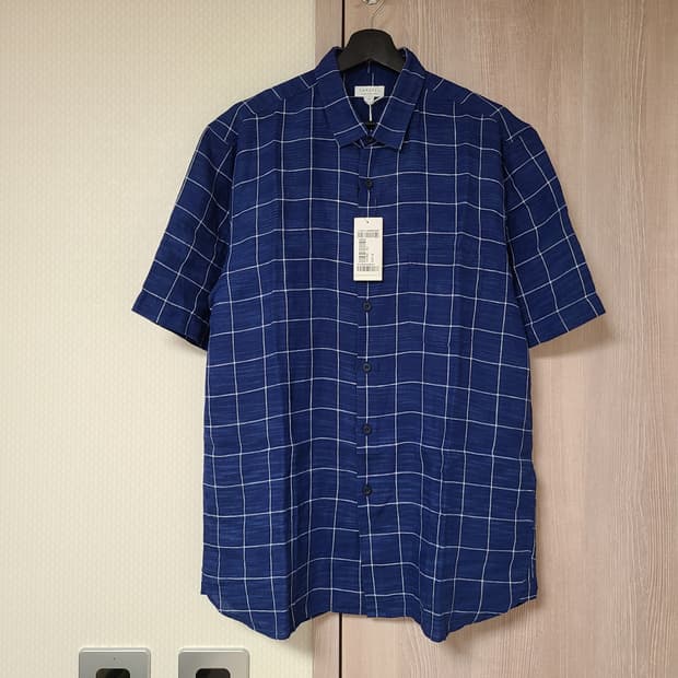 선스펠 체크 리넨 셔츠 m