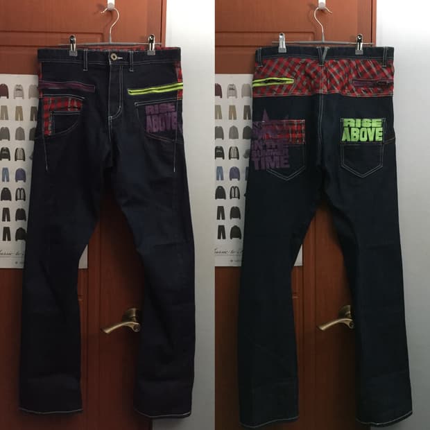 00s 하라주쿠 무드 엔지니어드 데님 팬츠