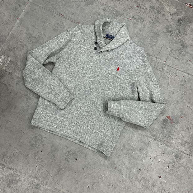 폴로 숄카라 맨투맨 그레이