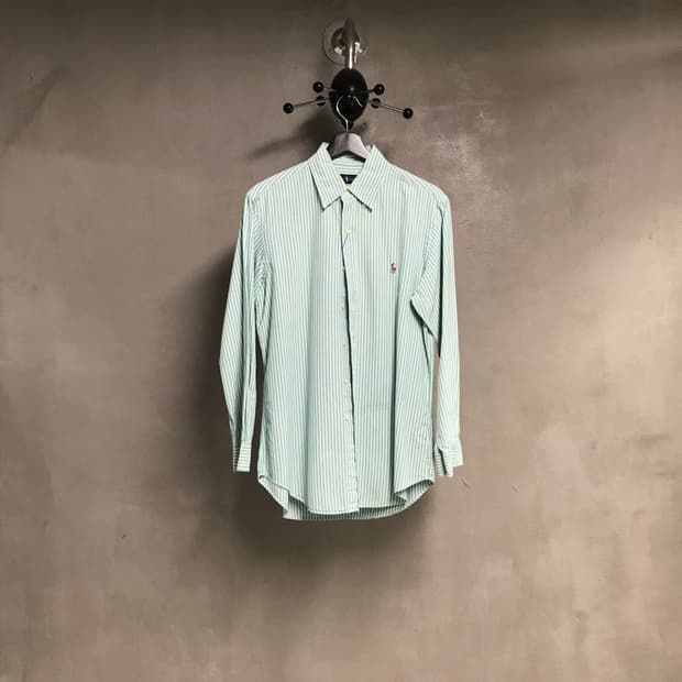 폴로 랄프로렌 스트라이프 셔츠 그린 S