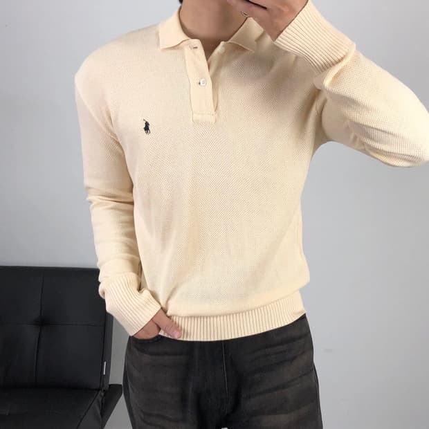 폴로 정품 니트pk 오트밀 코튼