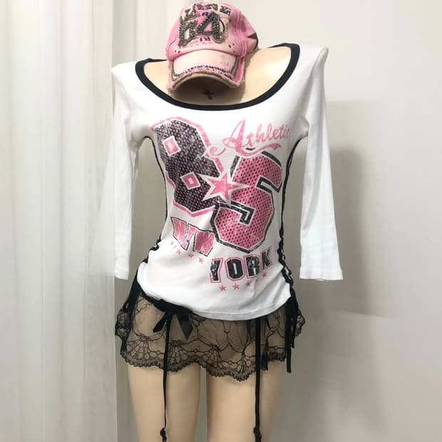 85 new york track shirring detail top