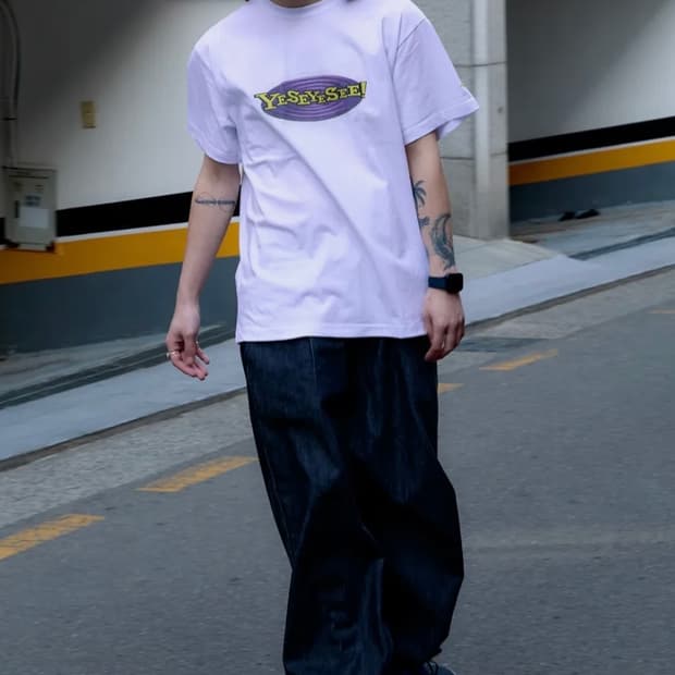 웹 로고 티셔츠 화이트 S