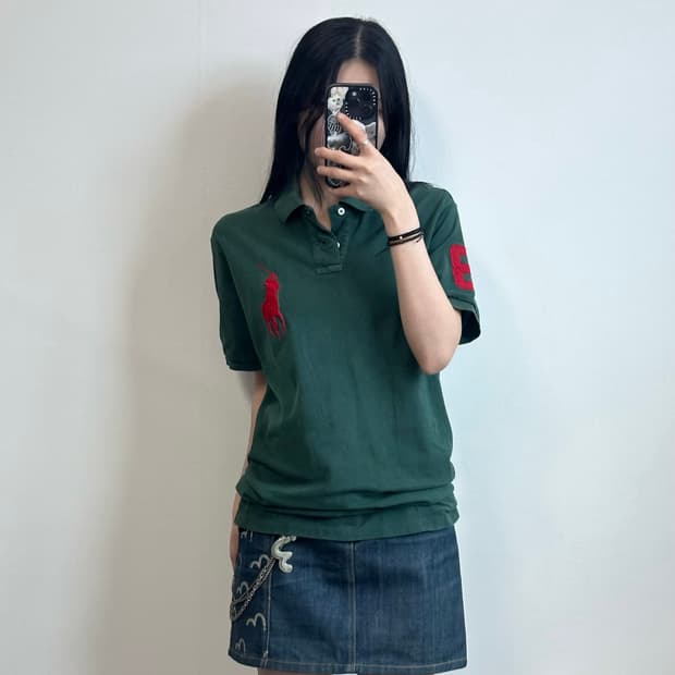 폴로 랄프로렌 빅포니 카키 반팔 피케 카라 티셔츠