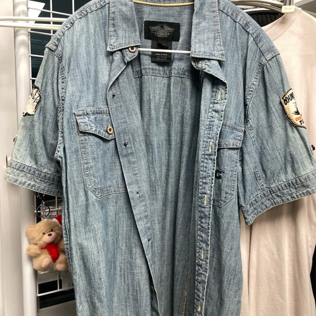 빈티지 할리 데님 반팔자켓