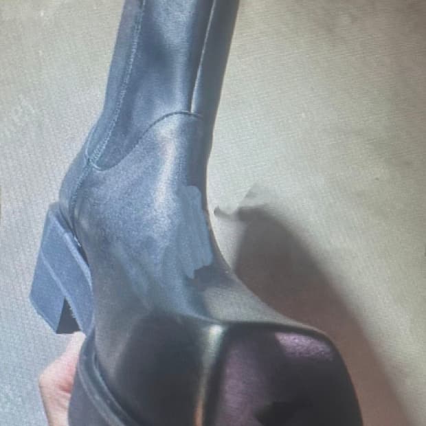 천연가죽 키높이 6cm 스퀘어토 첼시부츠