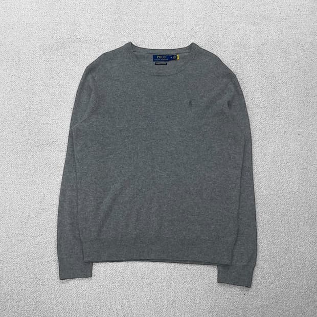 폴로 랄프로렌 포니 로고 캐시미어 라운드 니트 그레이