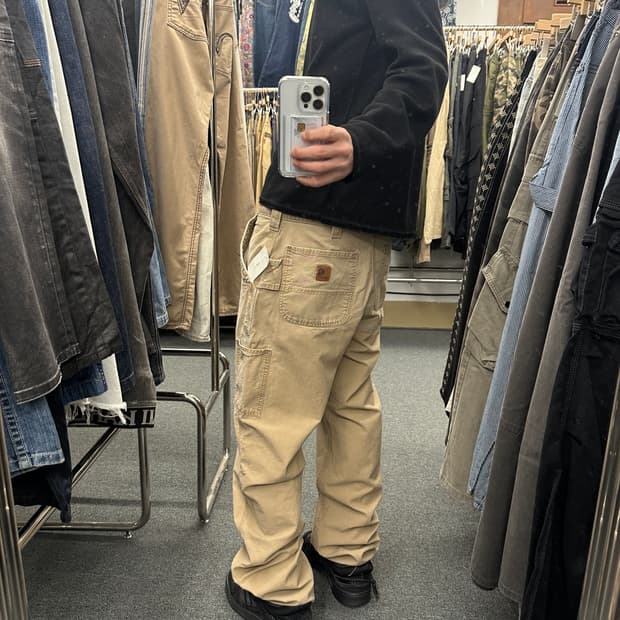 34) 칼하트 싱글니 베이지 워크팬츠