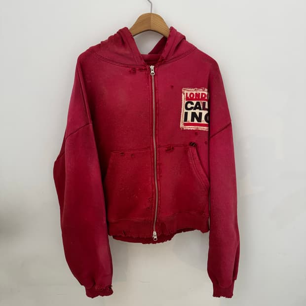 빈티지 크롭 후드집업