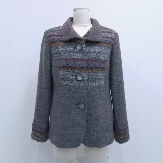 그레이 모헤어 울 코트