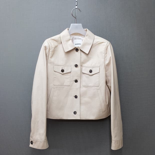 SANDRO 산드로 2022 양가죽 크롭 레더 자켓 79-86-160