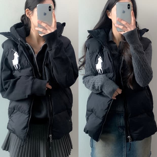 폴로 빅포니 패딩 조끼