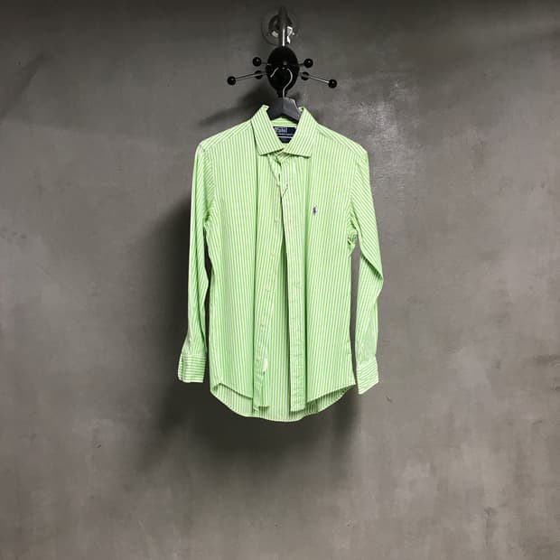 폴로 랄프로렌 스트라이프 셔츠 그린 40-82