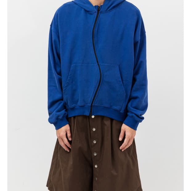 [M] fff포스탈서비스 커브드 집업 후드 퍼플