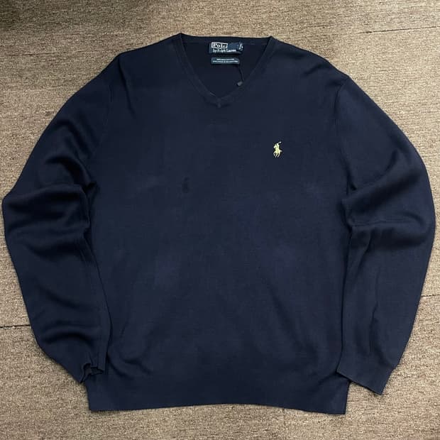 (L) POLO 폴로 랄프로렌 피마코튼 브이넥 니트 