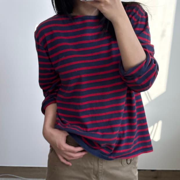 세인트제임스 스트라이프 단가라 티셔츠