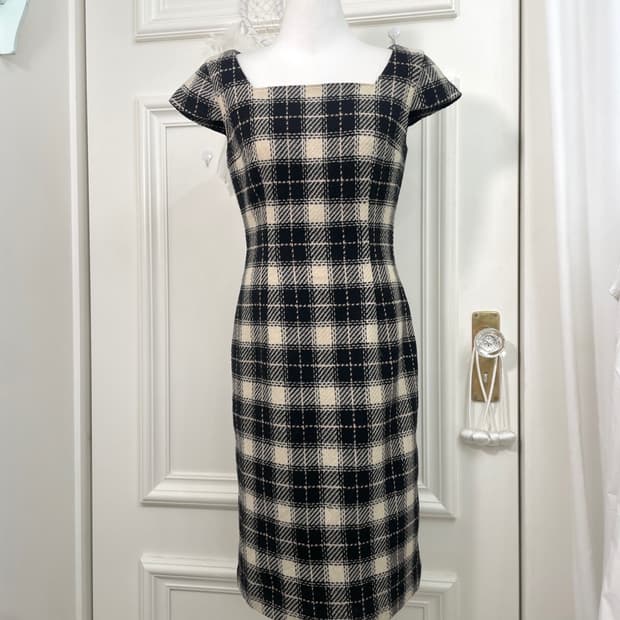 black&beige check princess line feminine