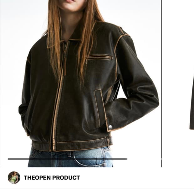 더오픈프로덕트 레더자켓 브라운