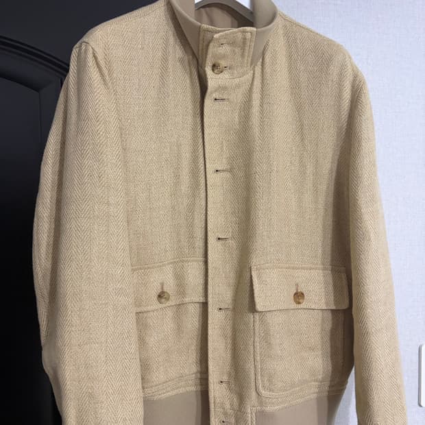 랄프로렌 퍼플라벨 헤링본 린넨 자켓