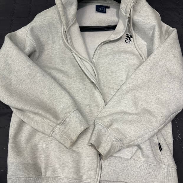 로맨틱크라운 후드집업 화이트멜란지 L