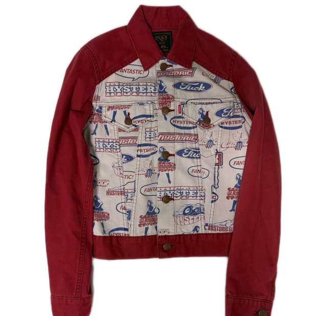히스테릭글래머 KINKY jeans 레드 나그랑 데님 자켓