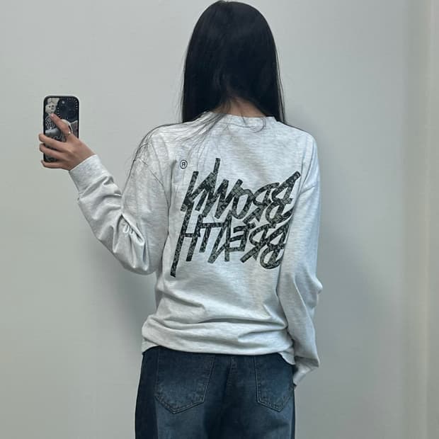 브라운브레스 빅로고 화이트 롱슬리브 긴팔티