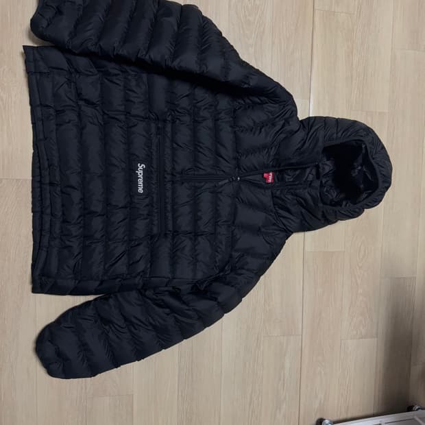 슈프림 마이크로 다운 하프집 후드 풀오버 블랙 24fw