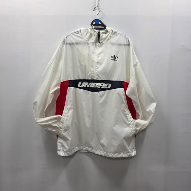 0810 엄브로 화이트/레드 바람막이 아노락105