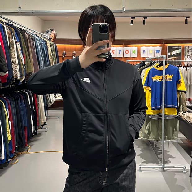 나이키 우먼스 블랙 져지 자켓
