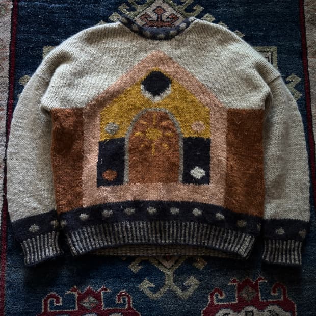 90s Home sunrise heavy wool sweather