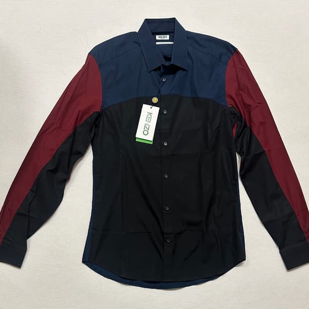 [새상품] 겐조(KENZO) 컬러블록 슬림핏 셔츠 100