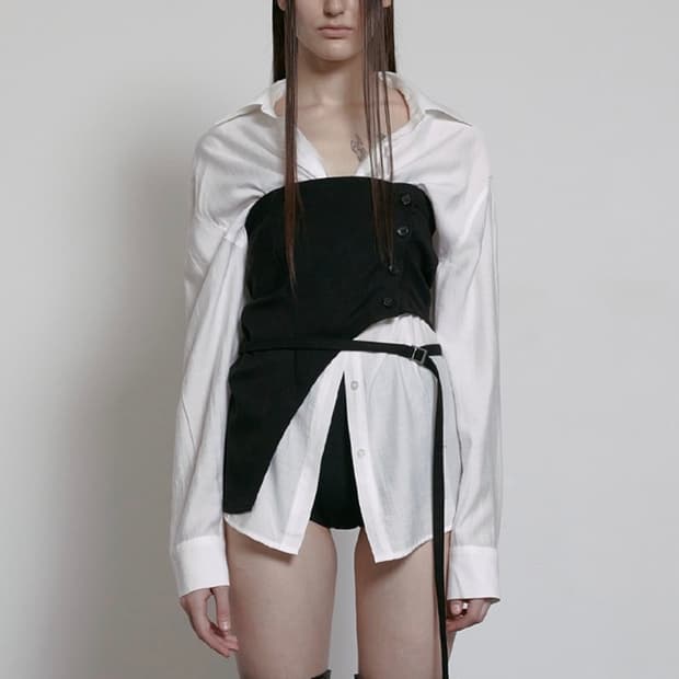 보헤미안서울 CURVED WAIST STRAP BUSTIER 뷔스티에