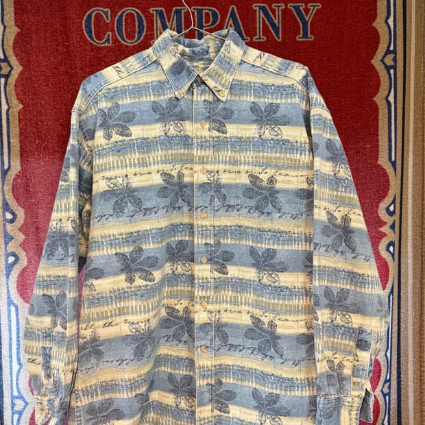 L.L.Bean Leaf pattern shirts L size