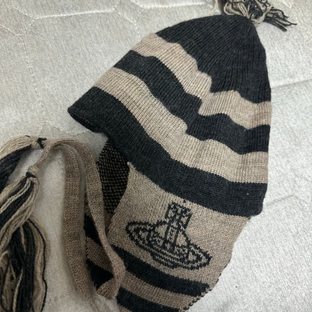 비비안웨스트우드 이어플랩 나나 비니 nana 니트 모자 빈티지