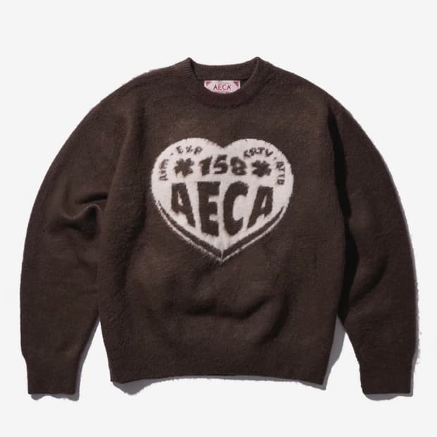 에이카 화이트 브라운 니트 L