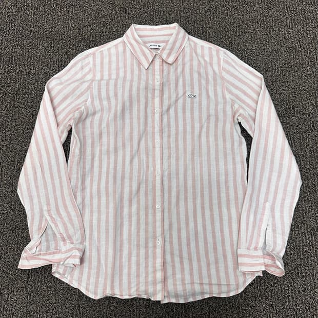 라코스테 여성 마 핑크 스트라이프 셔츠 90사이즈