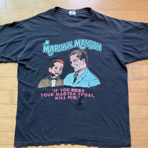 90s 마릴린 맨슨 Meet Your Master Police 셔츠 XL