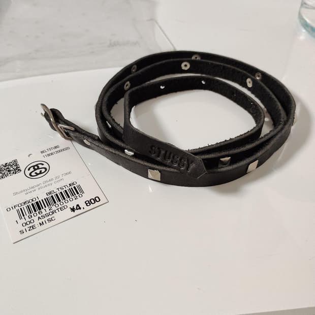 Stussy 스터드 레더 벨트
