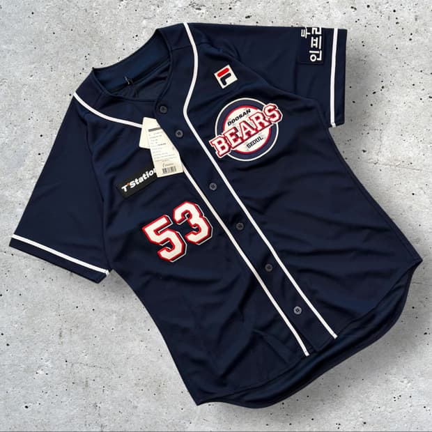 [100] FILA 두산베어스 최주환 야구 유니폼 반팔 53 C981