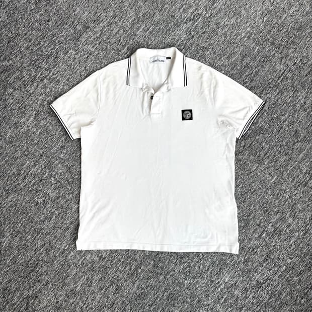 스톤아일랜드 화이트 반팔 pk L (정품)